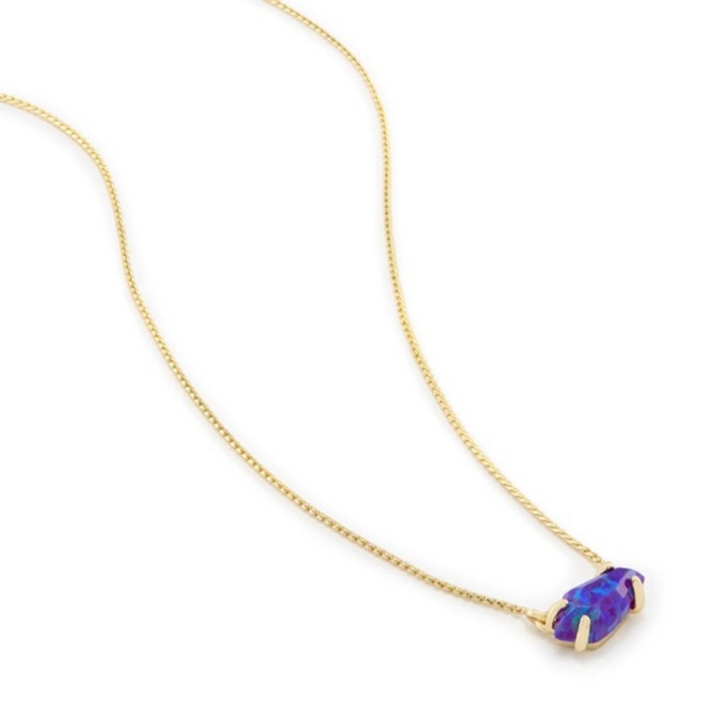 Kendra Scott purple opal gold necklace